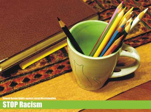 Stop Racism.Defend human rights against racial discrimination